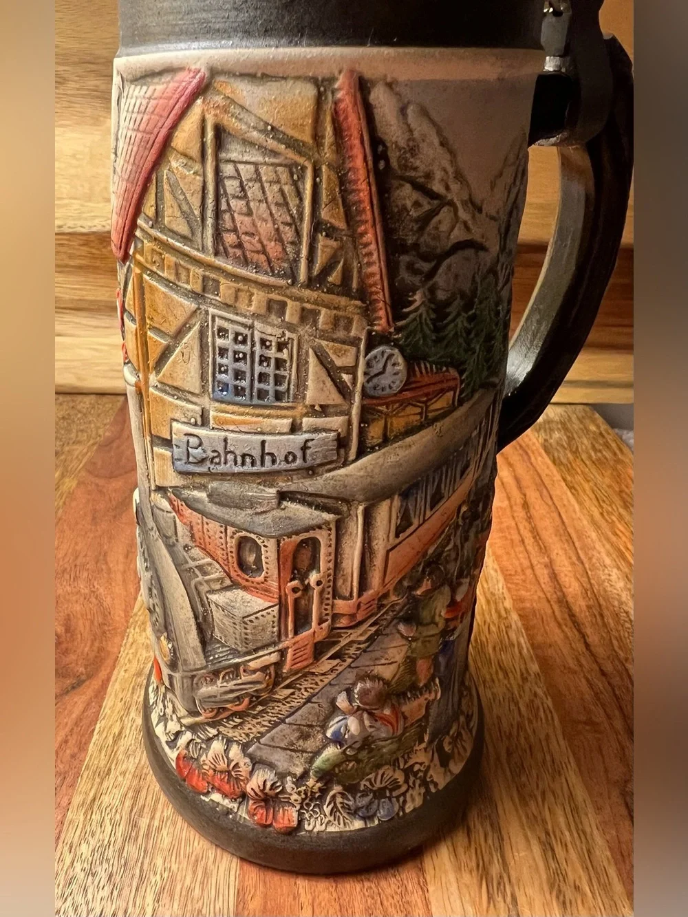 Armin Bay Ltd Ed German Beer Stein #576/5000 95% Pewter Locomotive Lid